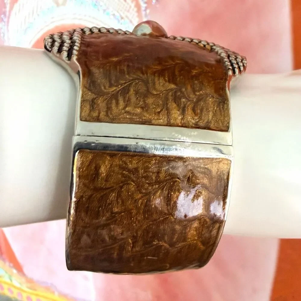 Owl Hinged Cuff Bracelet